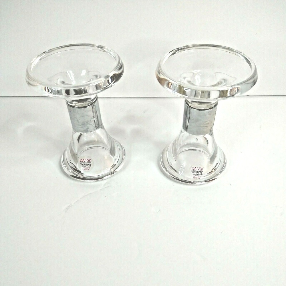 Dansk Full Lead Crystal Candle Holders (Set of 2) Japan